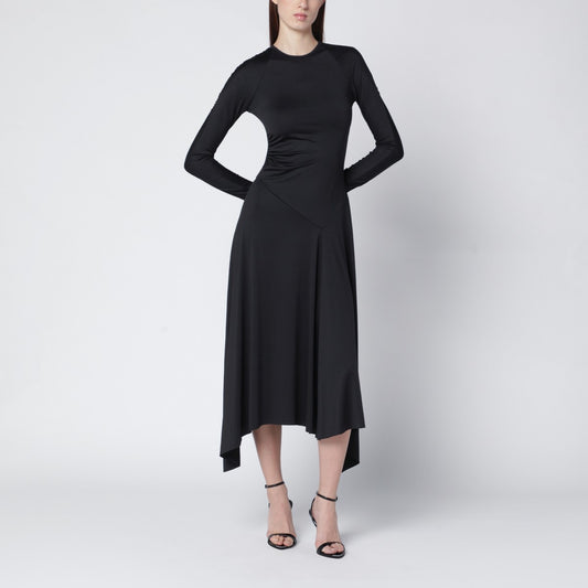 Victoria Beckham Black asymmetric midi dress