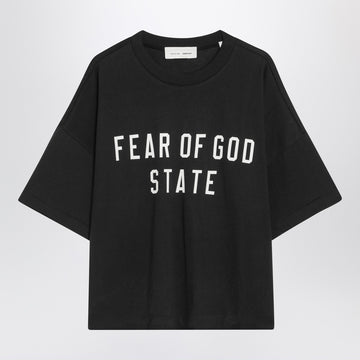 Fear of God Essentials Black crewneck T-shirt with logo