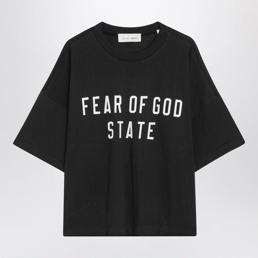 Fear of God Essentials Black crewneck T-shirt with logo