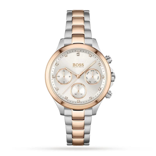 Hugo Boss Women's 1502564 Pandora Two-Tone Stainless Steel Watch with Rose Gold Accents