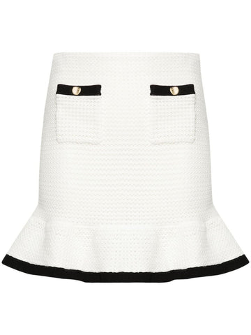 Self-Portrait Sequinned crochet miniskirt