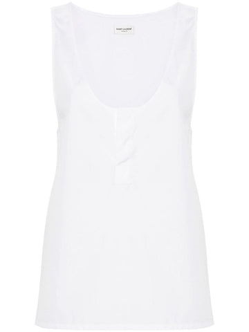Saint Laurent semi-sheer Henley Tank Top