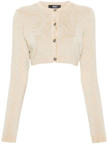 Versace Barocco lurex cropped cardigan
