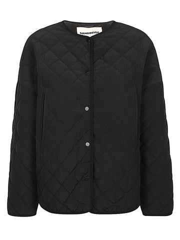 Sandbeige Nylon quilted jacket