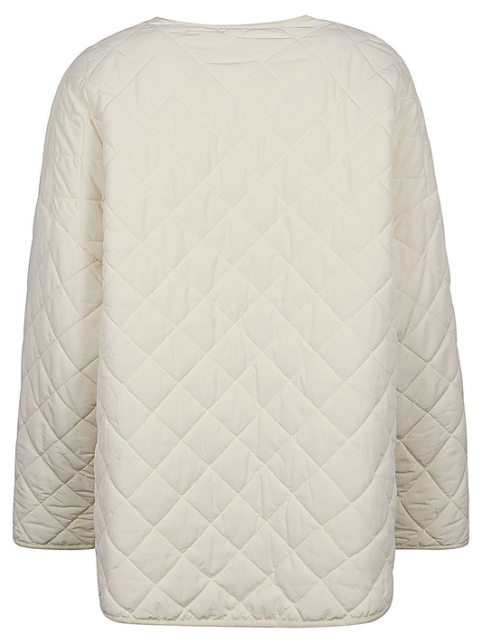 Sandbeige Quilted nylon jacket