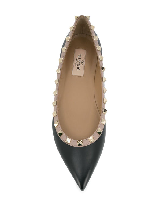 Valentino Garavani Rockstud Patent Leather Ballerina