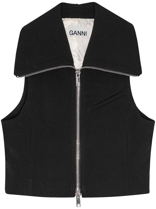 Ganni Sleeveless tank top with zip