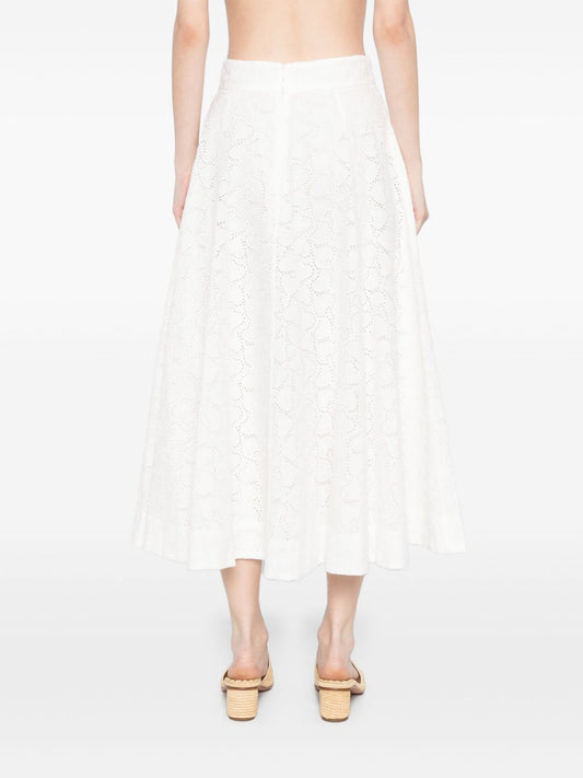 Zimmermann Crush embroidered midi skirt