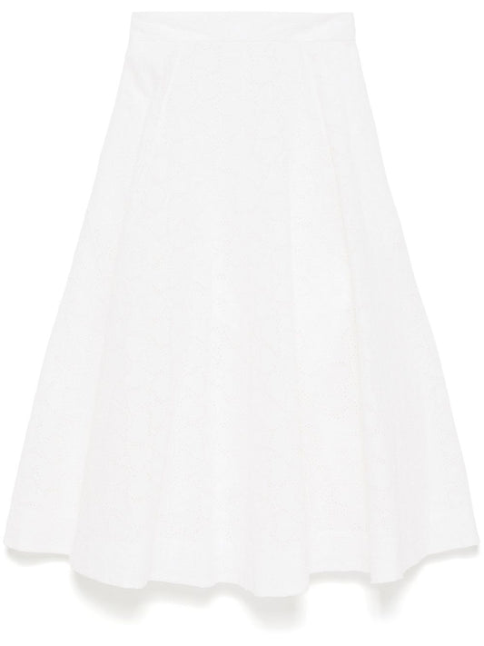 Zimmermann Crush embroidered midi skirt