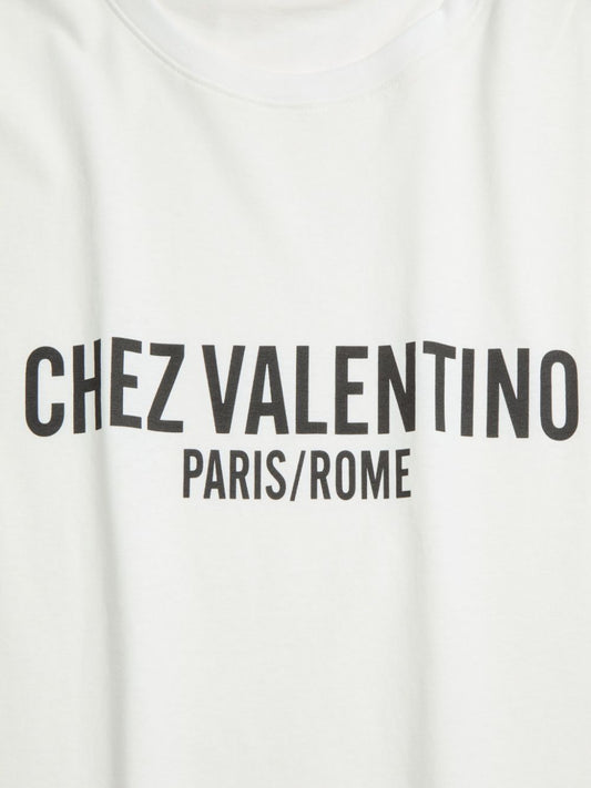 Valentino Cotton T-Shirt With Chez Valentino Print