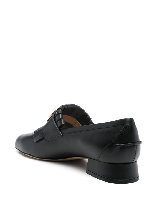 Valentino Garavani Vlogo Signature Calfskin Fringe Sabot Moccasin 25mm