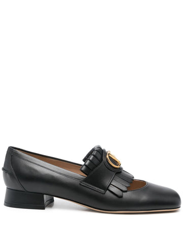 Valentino Garavani Vlogo Signature Calfskin Fringe Sabot Moccasin 25mm
