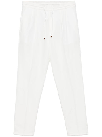 Brunello Cucinelli linen blend drawstring trousers