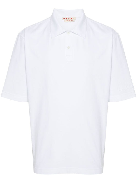 Marni logo-patch polo shirt