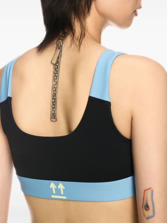 Off White Bra With Colour-Block Design