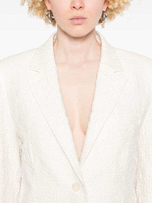 Harris Wharf London crinkled shoulder-pads blazer