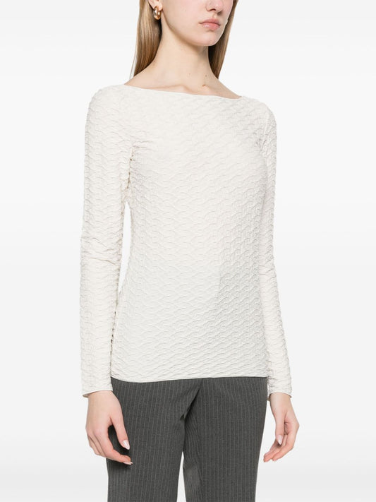 Emporio Armani Jacquard boat-neck top