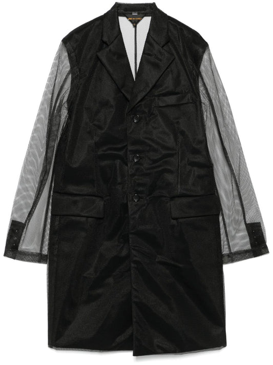 Comme Des Garcons Mesh-overlay coat