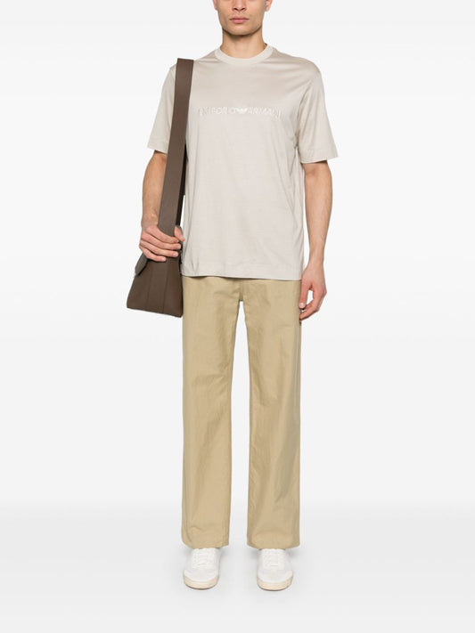 Emporio Armani ASV jersey-Lyocell blend T-shirt with embroidery