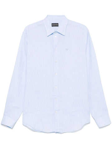 Emporio Armani logo-embroidered long-sleeve shirt