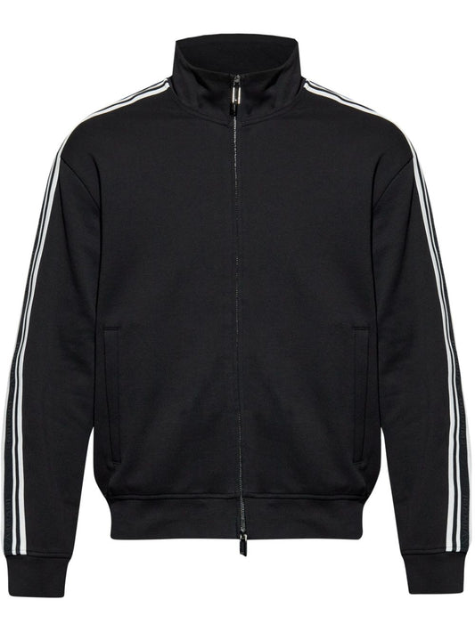 Emporio Armani Full zip jersey sweatshirt with ASV logo bands