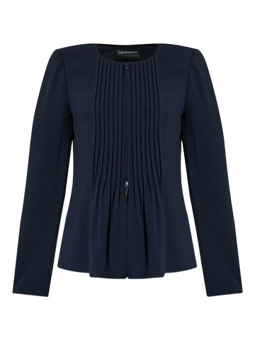 Emporio Armani Jacket in fluid woven fabric with pleats