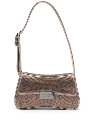Emporio Armani Satin shoulder bag with rhinestones