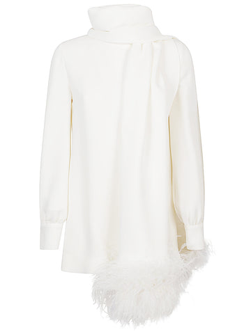 Valentino Silk top with feathers