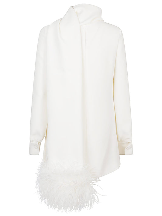 Valentino Silk top with feathers