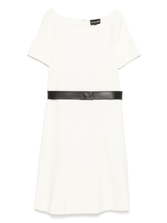 Emporio Armani Ottoman-jersey belted dress