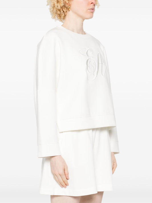 Emporio Armani Double jersey sweatshirt with EA logo embroidery