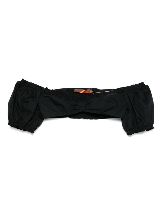 Ermanno Scervino Off-shoulder Lace detail cotton top