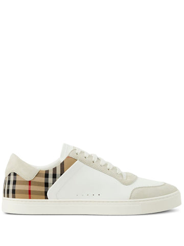 Burberry Leather, suede and check sneakers