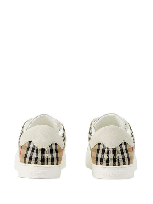 Burberry Leather, suede and check sneakers