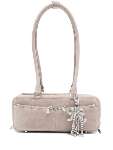 Self-Portrait suede baguette shoulder bag
