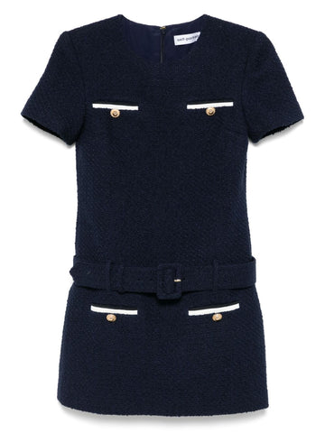 Self-Portrait Short tweed dress with belt