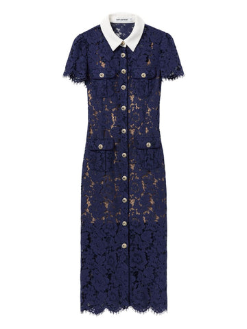 Self-Portrait Embroidered-lace dress