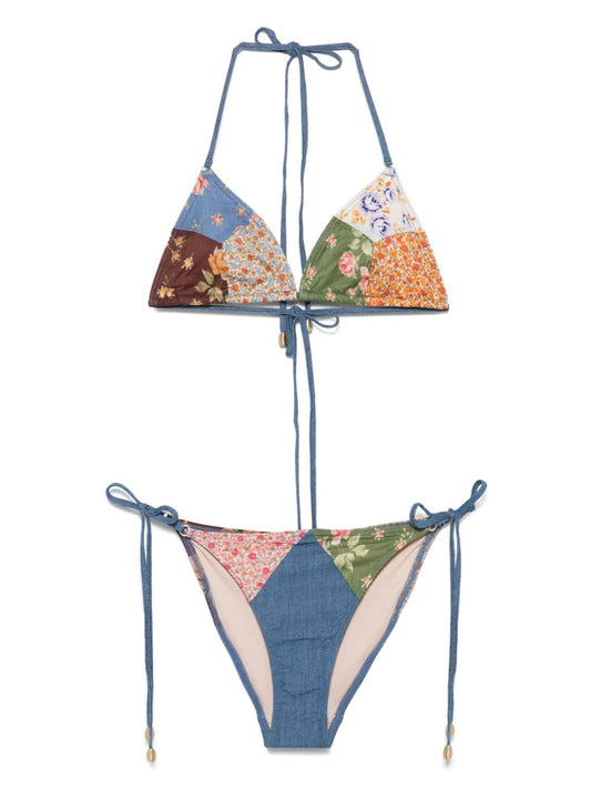 Zimmermann Patchwork Print Bikini Set