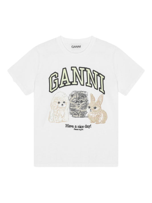 GANNI T-shirts and Polos White