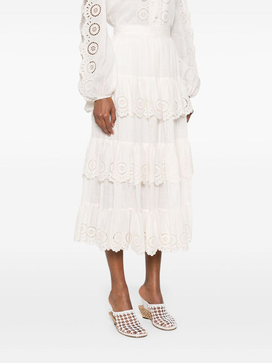 Zimmermann Lucky embroidered skirt