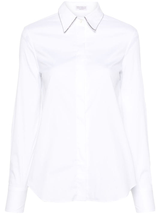 Brunello Cucinelli Monili-chain poplin shirt