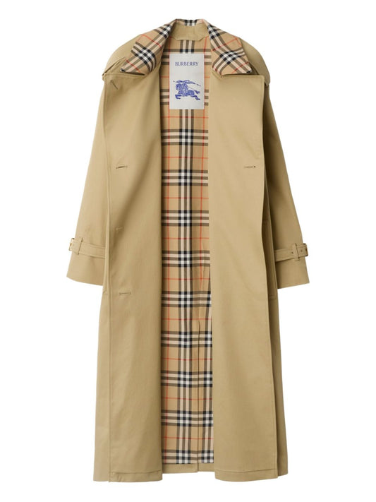 Burberry Castleford Medium Trench Coat with Check Collar
