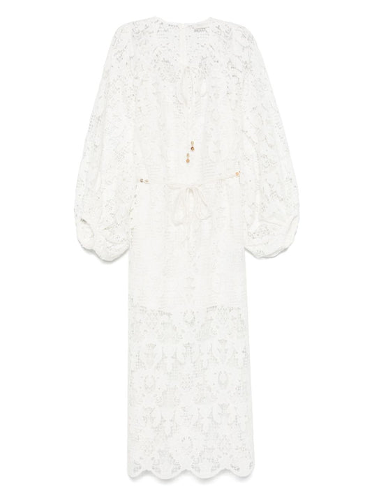 Zimmermann Coco lace midi dress - ivory
