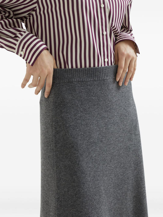 Brunello Cucinelli Midi skirt in double cashmere knit