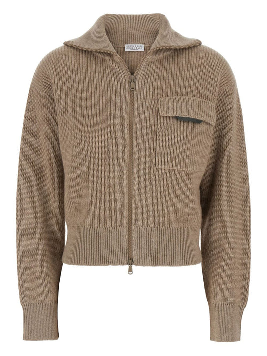 Brunello Cucinelli Zip-up ribbed cardigan