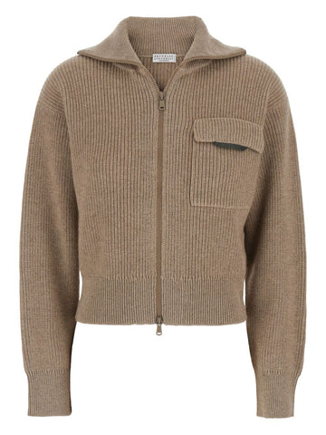 Brunello Cucinelli Zip-up ribbed cardigan