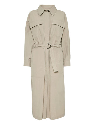 Brunello Cucinelli Water-resistant techno cotton trench with shiny detail