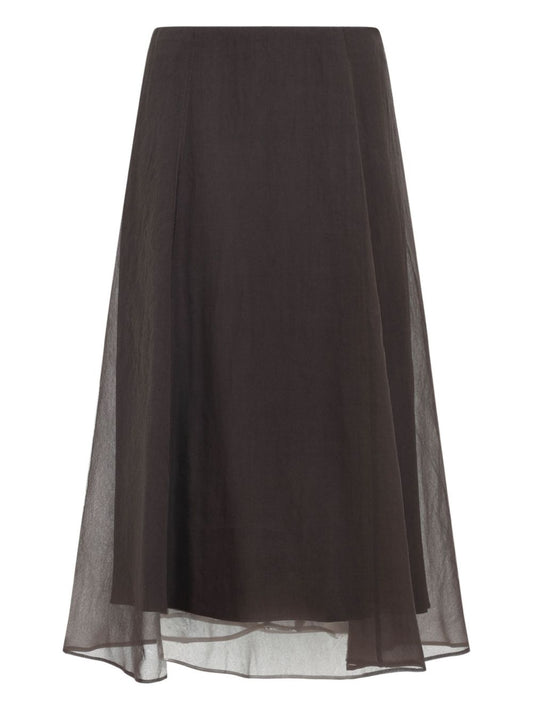 Brunello Cucinelli Sheer A-line skirt