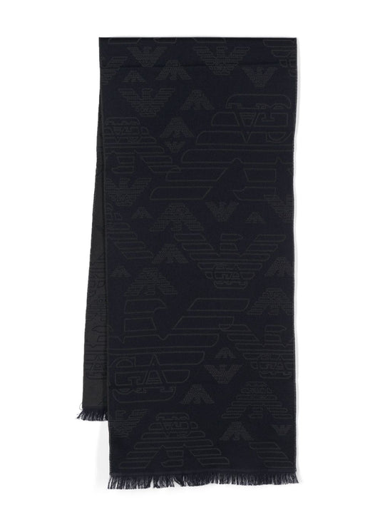 Emporio Armani Allover logo wool scarf