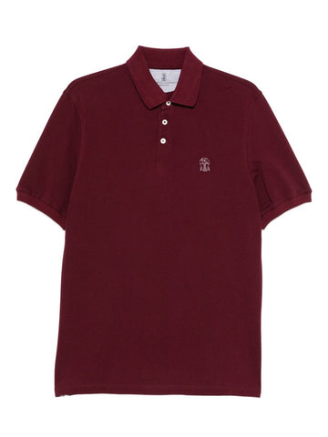 Brunello Cucinelli Embroidered cotton polo shirt